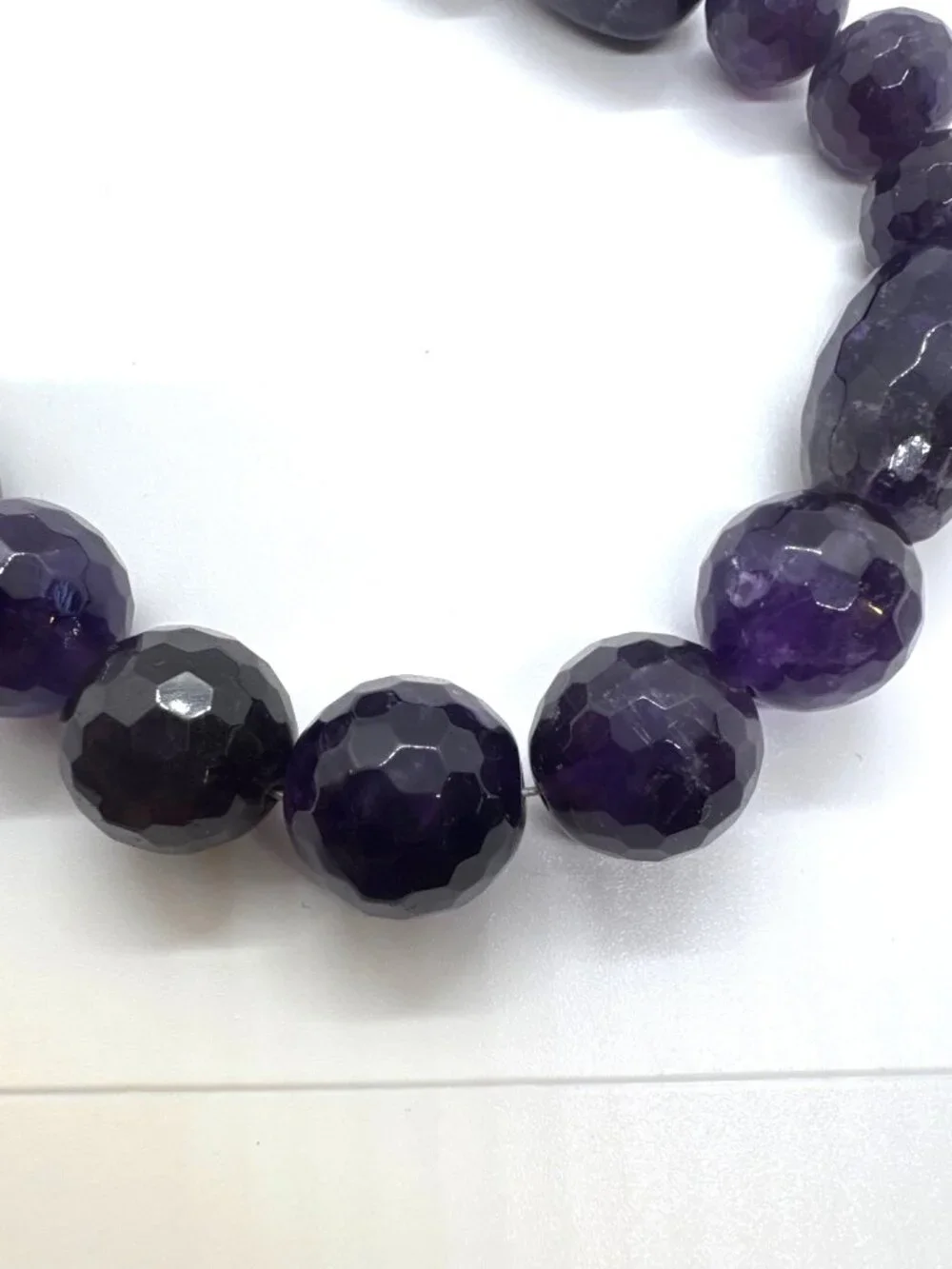 Jay King Amethyst Beaded Necklace Sterling Silver DTR Faceted 22” 96g Timeless